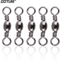 Goture 200pcs Fishing Rolling Swivel Snap Drag 16kg-70kg Stainless Steel Fishhooks Barrel Swivel Fishing Tackeles Line Connector