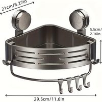 2 Pack Bathroom Suction Cup Corner Triangular Storage Basket No Drill Wall Mounted Organizer Rack for Sink Toilet Bathroom