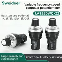 22mm Potentiometer Knob Switch LA155DWQ-22 Series Adjustable 10K Precision Speed Controller Frequency Converter 1K5K
