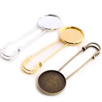 5pcs 25mm 20mm 18mm Inner Size Bright Silver Plated Gold Plated Bronze Brooch Pin Simple Style Cabochon Base Setting Pendant