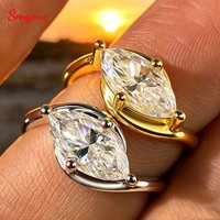 Smyoue 1CT 2CT Marquise Cut Moissanite Wedding Rings for Women Fine Jewelry Solitaire Lab Diamond Band Pure 925 Silver Wholesale