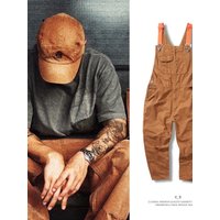 Loose American Style Overalls Dad Pants Men's Women's Couple Casual Bamboo Fiber Wide Leg Trousers Loose Fit Cargo Pants