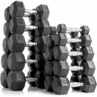 Premium Rubber Coated Hex Dumbbells 5LB-100LB Custom Home Gym Muscle Building Strength Training Fitness Equipmentpromote sales