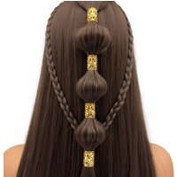 5pcs Alloy Hollow Fan flower pattern Hair Rings For Dreadlock Hairpins For Girls Hair Accessories Loc Hair Jewelry for Braids