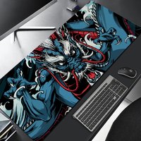 Japan Art Dragon Mousepad Company Schwarze Schreibtischunterlage Pc Gamer Teppich Mauspad Anti Slip genähte Kante Gaming Matte Custom Zubehör