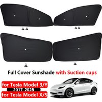 Car Sun Shade for Tesla Model 3 Y X S 2025 2023 Window Sunshade Cover with Suction Cup M3H Highland 2024 Front Rear Windshield