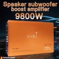 9800W 4-channel car audio amplifier - high-power stereo system with 4-port bridge design, 36V safe operation, durable aluminum a