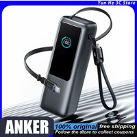 Anker Power Bank 165W Fast Charging 25,000mAh 3C Certified Airline Approved Built-in Retractable Cable Compatible with Apple