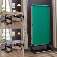 Latest 5/6FT 3-in-1 Foldable Billiard Table with Wheels, for Kids & Adults