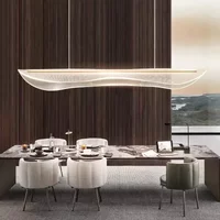 Nordic Long Curve LED Chandeliers for Living Dining Table Room Hallway Office Desk Pendant Lamp Home Decor Hanging Light Fixture