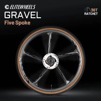 AliExpress ELITEWHEELS Five Spoke Gravel Carbon Wheels Ratchet System Center Lock Hub 700c Trail Cross Country Disc Brake Hookless 34x27mm