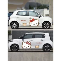 Kawaii Car Sticker Hello Kitty Car Cover Car Film Water Proof Sun Protection Sanrio Cover Scratches Cartoon Car Accessories Gift