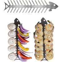 2pcs Stainless Steel Barbecue Skewers-Fish Bone Shaped-Perfect for Grilling Beef Chicken Vegetable Shrimp Shish Kabobs