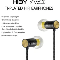 HiBy Yves 6mm Micro-dynamic Ti-plated HiFi Earphones High-magnetic Driver Low Resonance Chamber Noise-isolation Skin-friendly