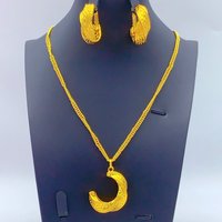 Luxury Nigeria Dubai Gold Plated Jewelry Set For Women Indian African Bridal Round Necklace Earrings Wedding Party Gift