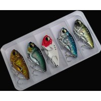 5pcs/box Metal Lipless Crankbait Blade VIB 5g 9g 12g Cicada Wobblers Sinking Baits Set For Bass Pike Perch Fishing Lures