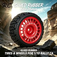 Glued Rubber Tires & Wheels 68x26mm for 1/10 RC Rally Car TT01 TT02 XV-01 PTG2 DF-03 TA06 HPI Upgrade