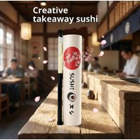1-10PC Round Sushi Push Box With Sauce Straw Food Grade Sushi Mold Cone Push Up Paper Bucket Packaging Paper Box Bento Accessory