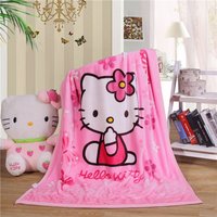 Kawaii Sanrio HelloKitty All Season Flannel Lap Blanket Windproof Cute Anime Cartoon Throw Blanket for Travel Home Holiday Gifts