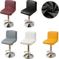1pc Waterproof Bar Stool Cover Stretch PU Leather Bar Stool Covers All Inclusive Rotating Chair Seat Slipcover for Home Hotel