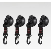 4PCS Heavy Duty Suction Cups with Hooks, Car Camping Tie Down Tarp Accessory, Strong Power Viscous Silicone and Securing Hook
