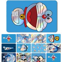 Magic Shark Cute Doraemon Cartoon Holographic Laser Shinny Debit Credit Bank Card Sticker Film Skin