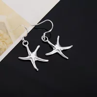 Hot Sale 925 Sterling Silver Earrings Fashion Cute Starfish for Women Birthday Gifts Classic Jewelry