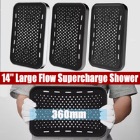 14" Black Silver High Pressure Waterfall Shower Head Set 36CM Big Panel Large Flow Square Pressure Boosting Bathroom Showerhead