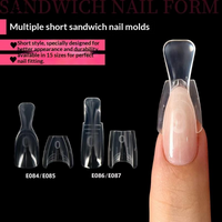 〔YS1〕60/240/300 Pcs Sandwich Nail Forms 15 Size Oval Extension Dual Form No Paper Forms Needed For Easy Nail Extensions