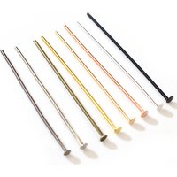 200pcs/Lot 16 20 25 30 35 40 45 50mm Flat Head Pins Gold/Silver color/Rhodium Headpins For Jewelry Findings Making DIY Supplies