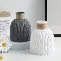 1/2Pcs Water Ripple Vase Rope Plastic Flower Pot Arrangement Modern Nordic Style Home Living Room Desktop Decoration Ornament