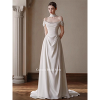 SONDR Customized Wedding Dresses Pearls Satin Korea Off the Shoulder Corset Mermaid Pearls Brides Gowns Women Bridal Dresses