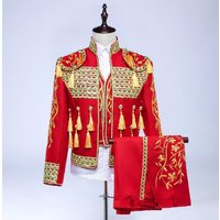 Costume de brevMatador de Bulljean Espagnol pour Homme, Short Trempé, Broderie de Performance de Cour, Scène Européenne