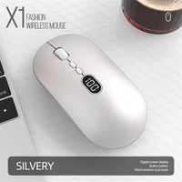 DQ2G Wireless Computer Mouse with Battery Level Visible Rechargeable 2.4G Portable USB Mouse Silent Click for PC Laptop B