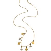 Classical romantic diamond-inlaid four-leaf flower decorative necklace suitable for women's daily travel and fashionable jewelry
