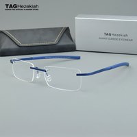 TAG Hezekiah oprawki do okularów optycznych mężczyźni okulary bezramowe TR90 oprawki do okularów 0342 kwadratowe krótkowzroczność Retro spektakl kobiety czytanie