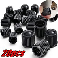 20PCS Motorcycles Tire Valve Plastic Black Car Bike Tyre Valve Caps with O Rubber Ring Covers Dome Shape Dust Valve Moto Parts