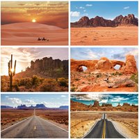 Western Desert Backdrop for Photography Cactus Dusk Desert Mountain Shrub Hillside Natural Scene Portrait Photo Background