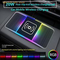 Car Wireless Charger 20W Fast Charging NonSlip Pad for Mobile Phone Dashboard Modification Decor