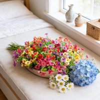 6/12Pcs Artificial Violet Eucalyptus Flowers Plants Wedding Bridal Decor Home Room Outdoor Yard Garden DIY Bonsai Party Ornament