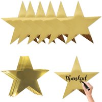 80 Pcs Gold Stars Cutouts Double Printed Paper 6 Inches Paper Star Decorations Glitter Star Confetti Cutouts Cardboard