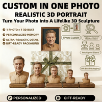 Custom 3D Half Body Portrait Figurine, Send One Photo Customization, Memorial Keepsake Gift for All Holidays Birthday Anniversar