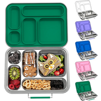 Stainless Steel Leakproof Bento Lunch Box, Sandwich Friendly, Food Safe, Compact, Perfect for Kids Lunch, Adult Lunch