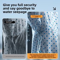 Adult Long One Piece Raincoat Thick Transparent Polka Dot Printed Poncho Reusable Fashion Waterproof Rain Cape for Outdoor Use