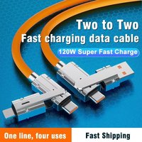 4 In 1 120W USB Type C to Type C Cable for Huawei Honor 3 IN 1 PD 100W Fast Charging Data Cable for iPhone 15 Pro Max 1M/1.5M/2M