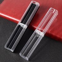 50Pcs Plastic Pen Case Transparent Pencil Case Box Clear Pen Storage Container for Student School Office
