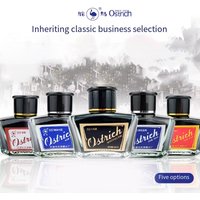 Ostrich 5-Series Fountain Pen Ink. Includes models like non-carbon 551 & carbon 555 black ink. A trusted Chinese domestic brand.