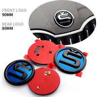 ABS Car Front Hood Badge 80/90/100mm Bonnet Emblem Trunk Sticker for Skoda S Yeti Octavia Fabia Kodiaq Rapid Karoq Superb