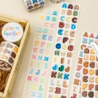 Journal GO 4cmx2m Soft Letter Collection Cute Biscuit Tape Stickers for Collage Junk Journal Scrapbook Masking Tape Stationery