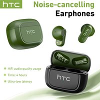 Bezprzewodowe słuchawki HTC NE51 TWS Bluetooth 6.0 z funkcją tłumaczenia AI, redukcją szumów ENC, wodoodpornością IPX5 i dźwiękiem HiFi Stereo 14.2mm.